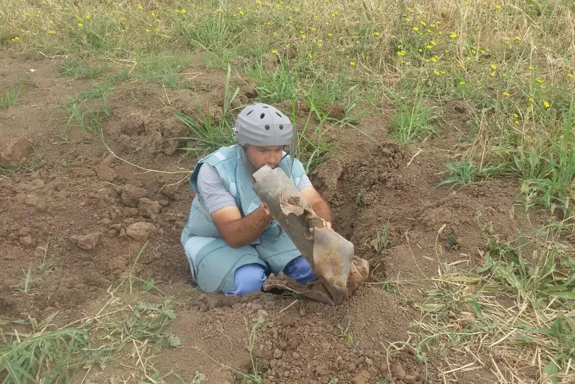 ANAMA tərəfindən 6 ədəd partlamamış hərbi sursat aşkarlanaraq götürülüb