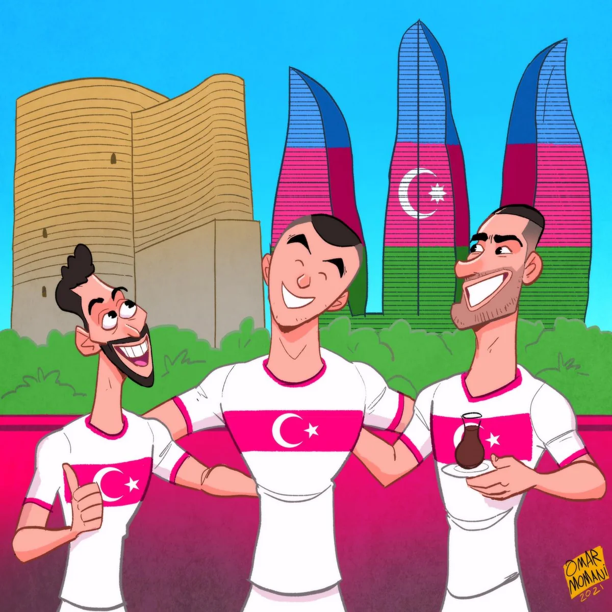 Məşhur karikaturaçı Türkiyənin Bakıda keçirəcəyi oyunlarla bağlı rəsm çəkdi