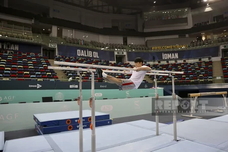 İdman gimnastikası üzrə Azərbaycan millisinin Dünya Kuboku öncəsi açıq məşqi keçirilib