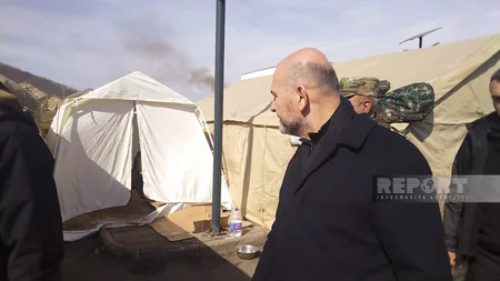 Turkish interior minister visits base point of Azerbaijani rescuers