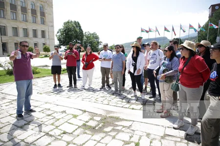 International travelers visit Shusha