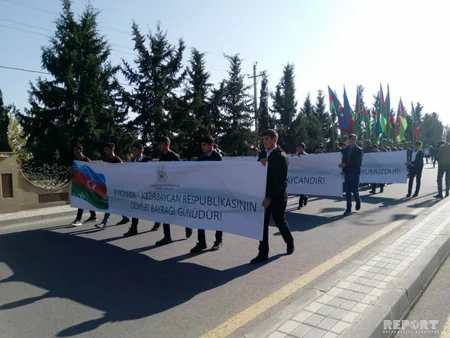 Ağdamda keçirilən Bayraq yürüşü başa çatıb - FOTOREPORTAJ - YENİLƏNİB