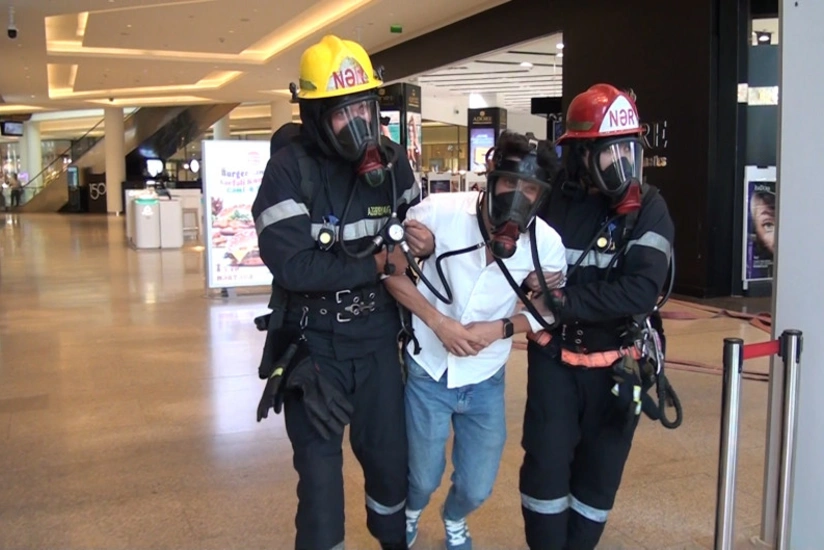 “Gənclik Mall”da şərti yanğın söndürülüb
