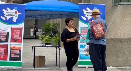 Azərbaycan icması Torontoda Ermənistanın təxribatlarına qarşı aksiya keçirib