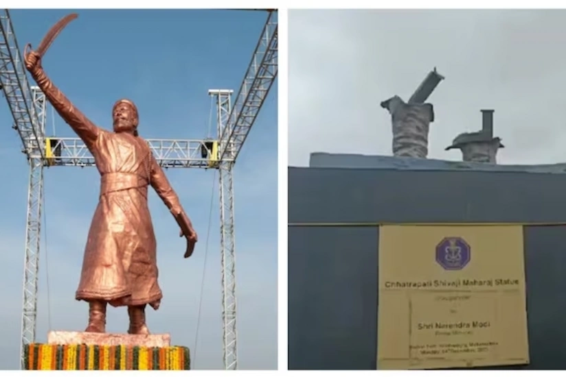 В Индии обрушился памятник национальному герою