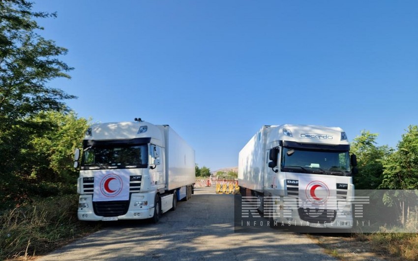 Food cargo sent from Baku for Armenians waiting on Aghdam-Khankandi road for 5 days