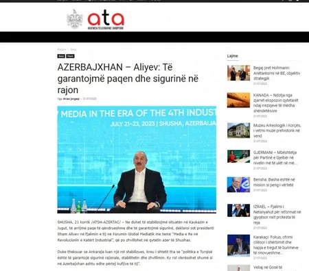 Выступление Ильхама Алиева на Шушинском глобальном медиафоруме в центре внимания мировых СМИ