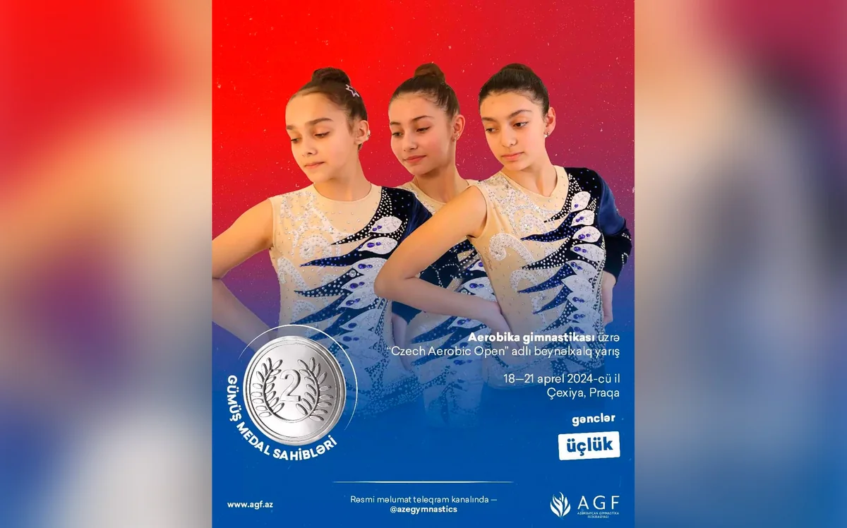 Azərbaycanın aerobika gimnastikası millisi Praqada gümüş medal qazanıb