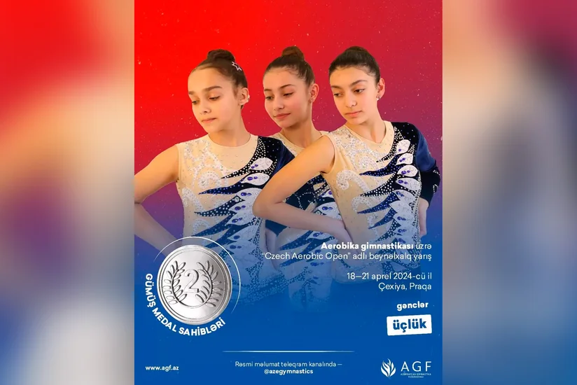 Azərbaycanın aerobika gimnastikası millisi Praqada gümüş medal qazanıb