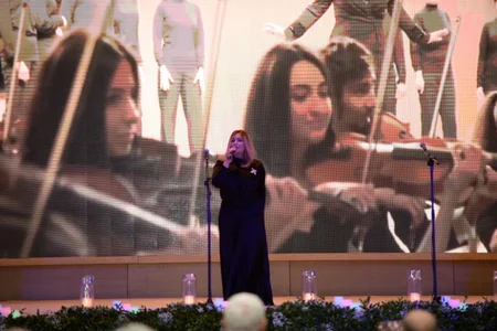 Leyla Əliyeva Qəbələdə keçirilən “Poeziya günü”ndə öz şeirlərini səsləndirib