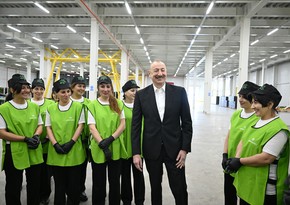 Prezident İlham Əliyev Qusarda bağçılıq və soyuducu anbar kompleksinin fəaliyyəti ilə tanış olub