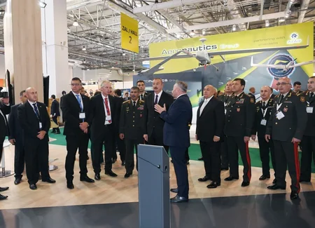 President Ilham Aliyev views 3rd Azerbaijan International Defense Exhibition ADEX 2018