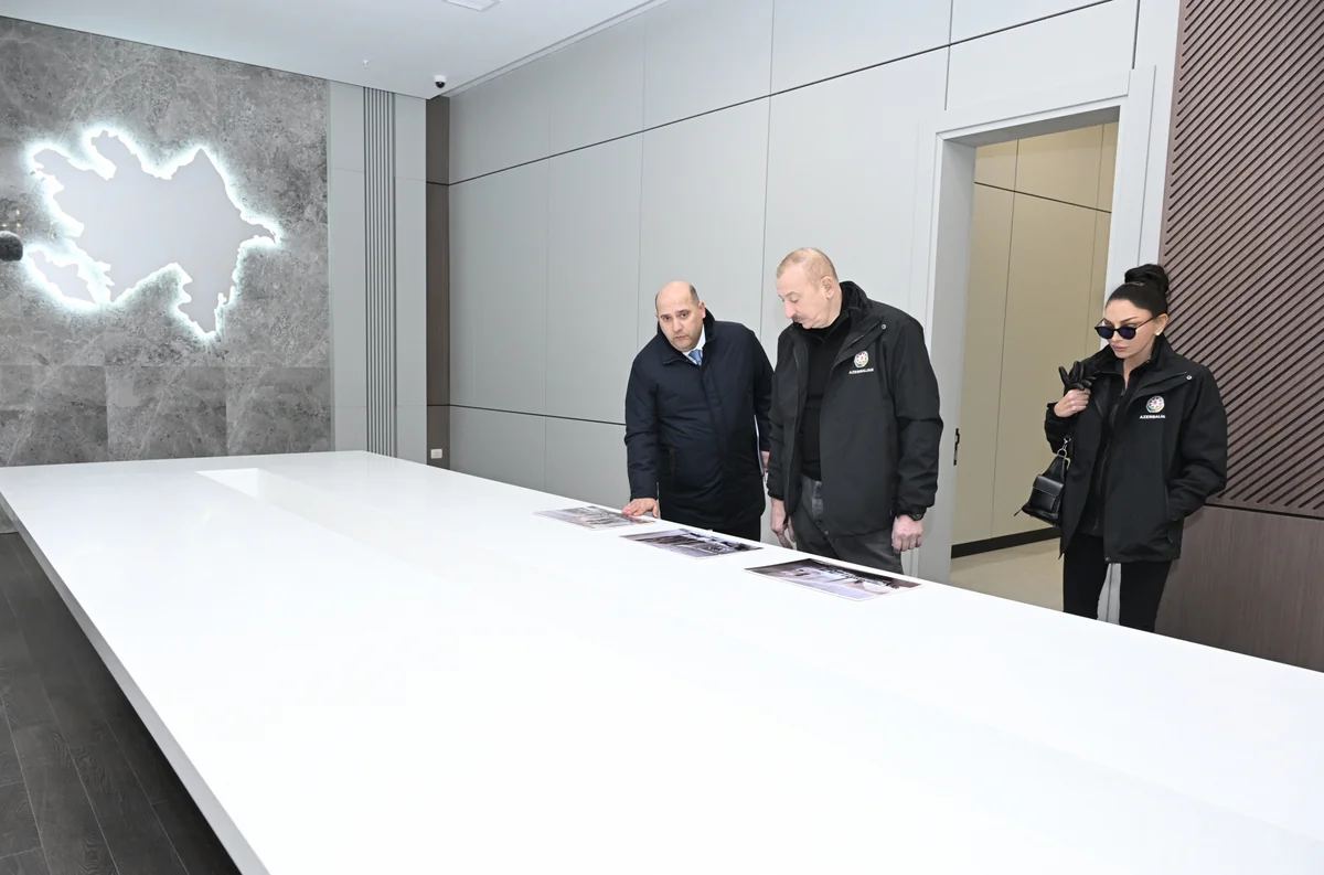 President Ilham Aliyev examines construction progress at Aghdam Mugham Center