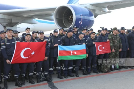 Türkiyədəki Azərbaycan xilasedicilərinin son qrupu Vətənə qayıdıb