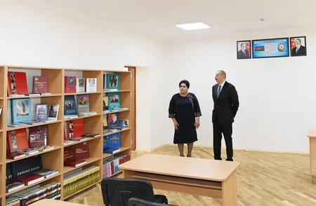 President Ilham Aliyev views newly-reconstructed school No 187 in Mashtagha settlement