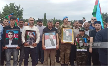 В Абшеронском районе простились с четырьмя шехидами I Карабахской войны