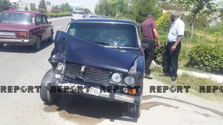 Kürdəmirdə iki avtomobil toqquşub, xəsarət alan var