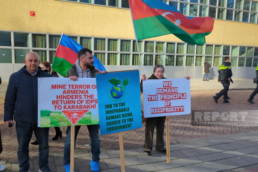 Azerbaijani diaspora in Netherlands holds peaceful protest