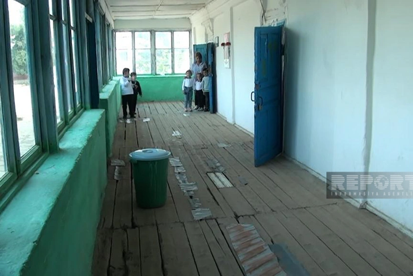 Cəlilabadda orta məktəb binası qəzalı vəziyyətə düşüb