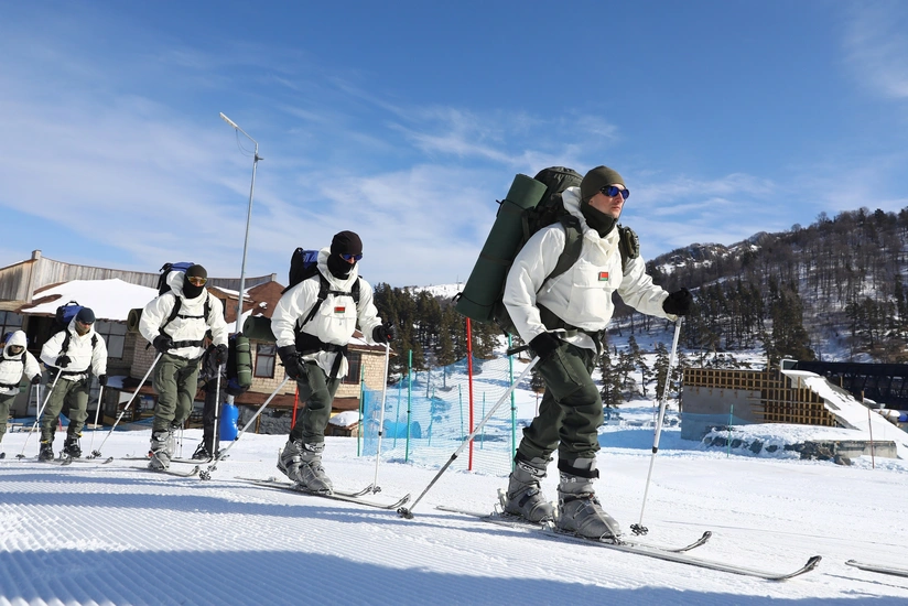 Hərbçilərimiz NATO-nun Gürcüstandakı qış dağ təlimində - FOTO
