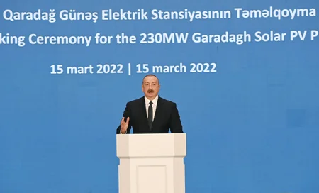 Ilham Aliyev inaugurates Garadagh Solar Power Plant