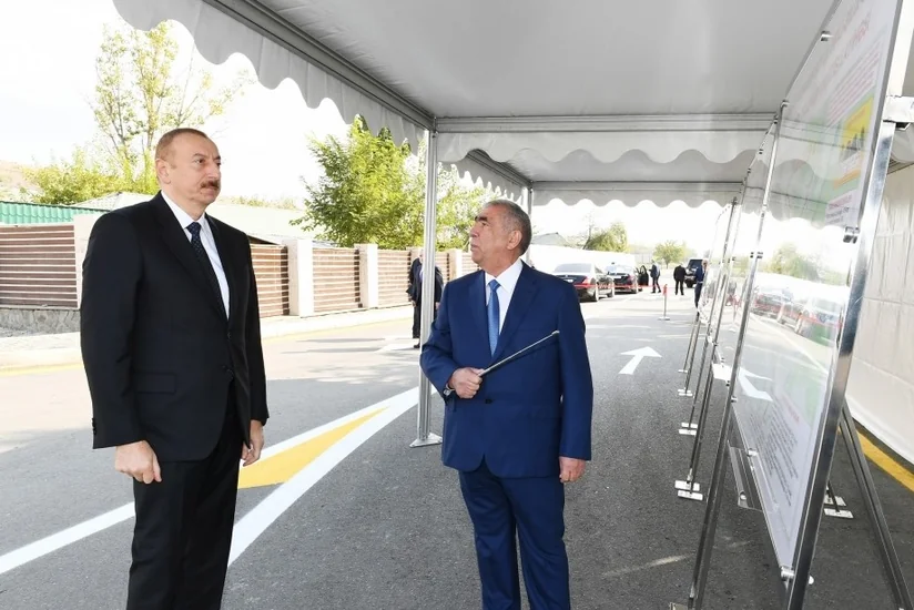 Prezident İlham Əliyev Qəbələdə avtomobil yolunun açılışında iştirak edib - YENİLƏNİB