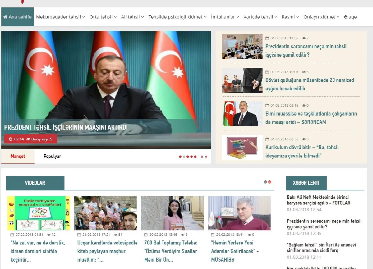AzEdu.az təhsil saytı fəaliyyətə başlayıb