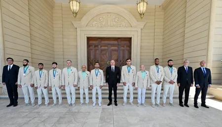 President Ilham Aliyev receives Azerbaijani athletes who won medals at Paris Summer Olympic Games and their coaches - UPDATED