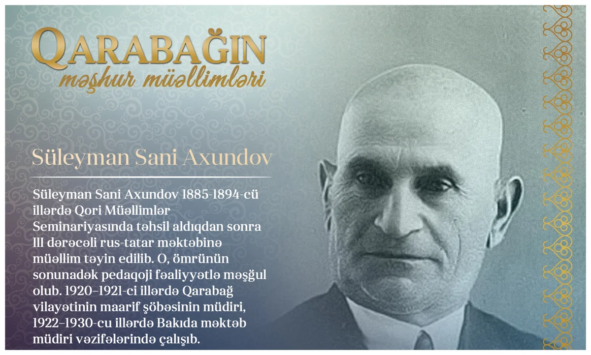 Qarabağın məşhur müəllimləri - Süleyman Sani Axundov