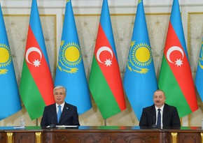 Президенты Азербайджана и Казахстана выступили с заявлениями для прессы
