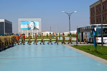 A group of Azerbaijani peacekeepers sent to Afghanistan