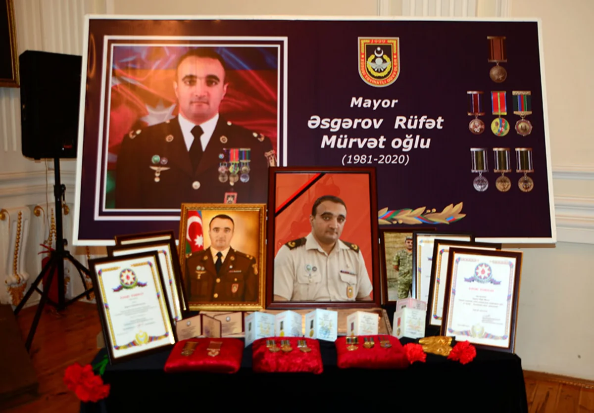 Şəhid mayor Rüfət Əsgərovun doğum günündə xatirəsi anılıb