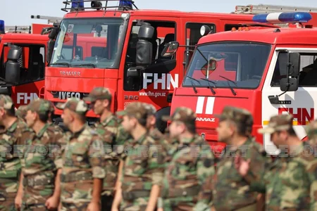 Azərbaycanın yanğın-xilasetmə qüvvələrinin növbəti qrupu Türkiyəyə yola düşüb