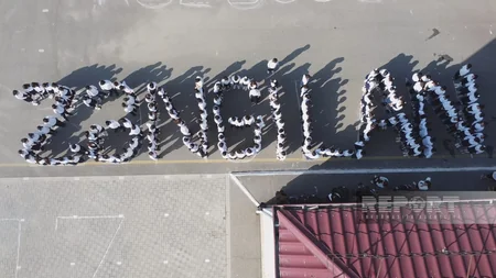 Kürdəmirdə Zəfər Günü münasibətilə fləş-mob keçirilib