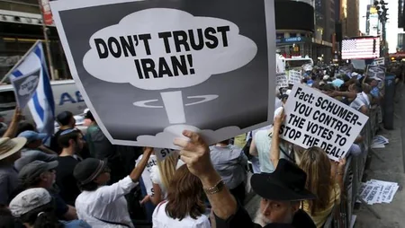 Thousands protest in New York against nuclear deal with Iran