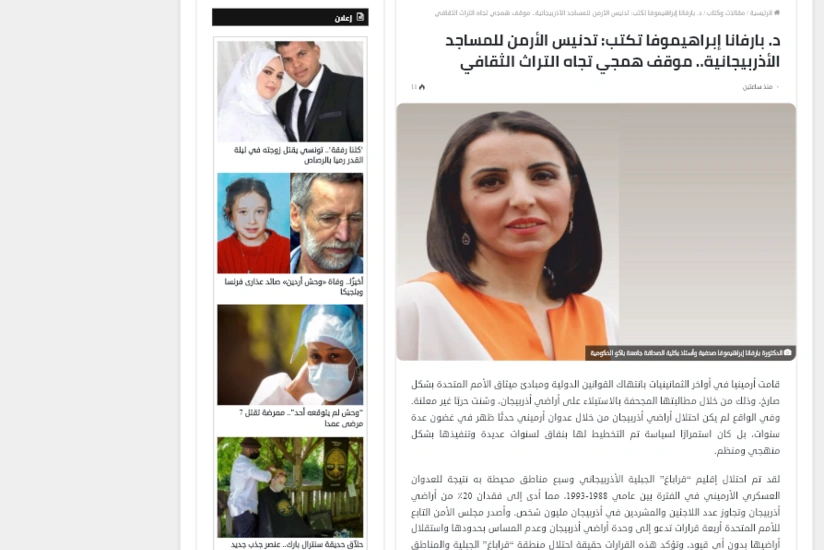 Azərbaycanlı jurnalist ərəb mediasında ermənilərin məscidlərimizi təhqir etməsindən yazdı