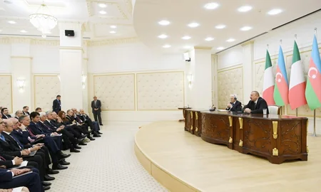Azərbaycan və İtaliya prezidentləri mətbuata bəyanatlarla çıxış ediblər