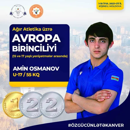 Azərbaycan ağırlıqqaldıranı Avropa birinciliyində üç medal qazanıb