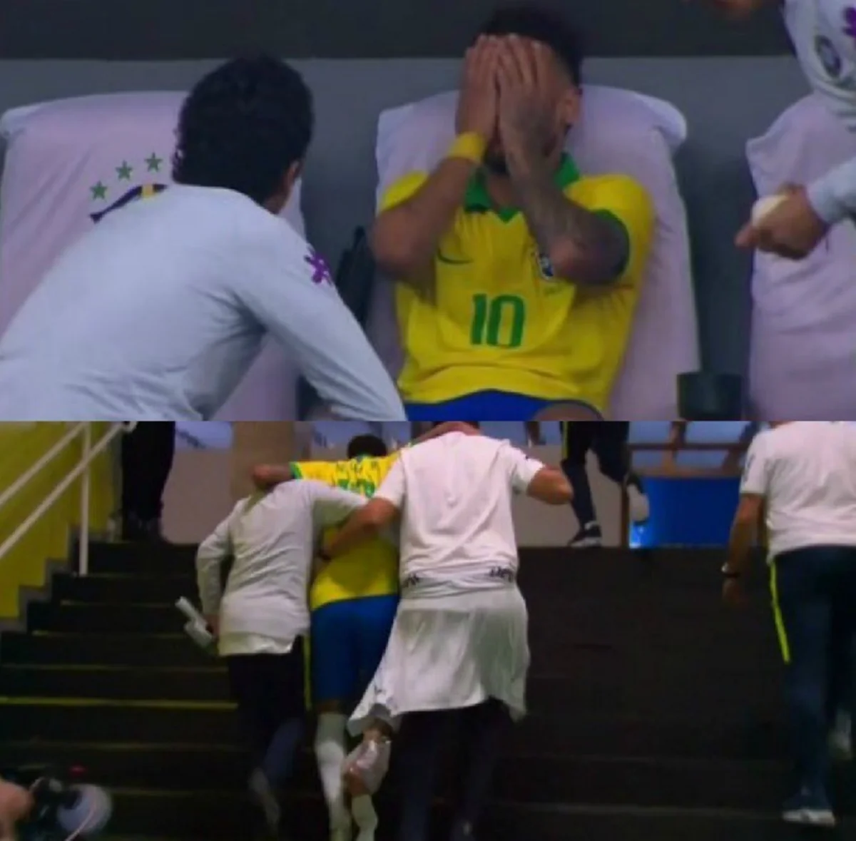 Neymar zədələnərək meydanı göz yaşları ilə tərk edib