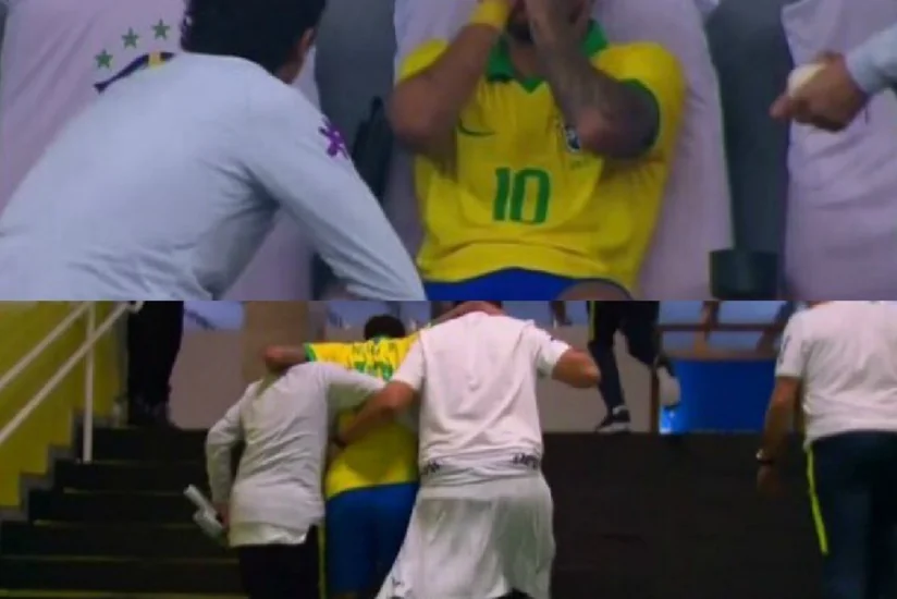 Neymar zədələnərək meydanı göz yaşları ilə tərk edib