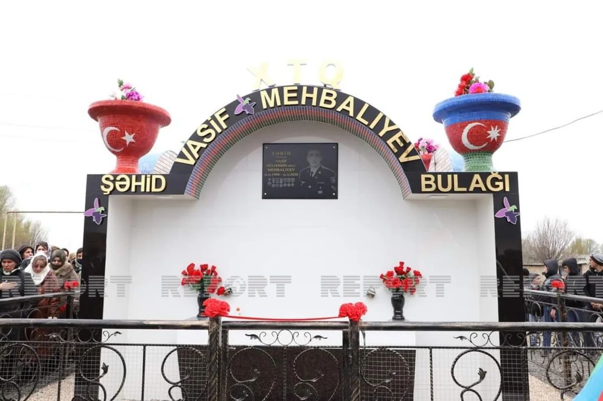 Neftçalada Vətən müharibəsi şəhidinin xatirə bulağı açılıb