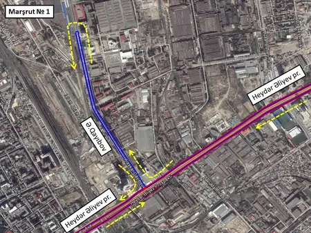 Bakıda 1 saylı marşrut xəttinin hərəkət trayektoriyası dəyişdirilir