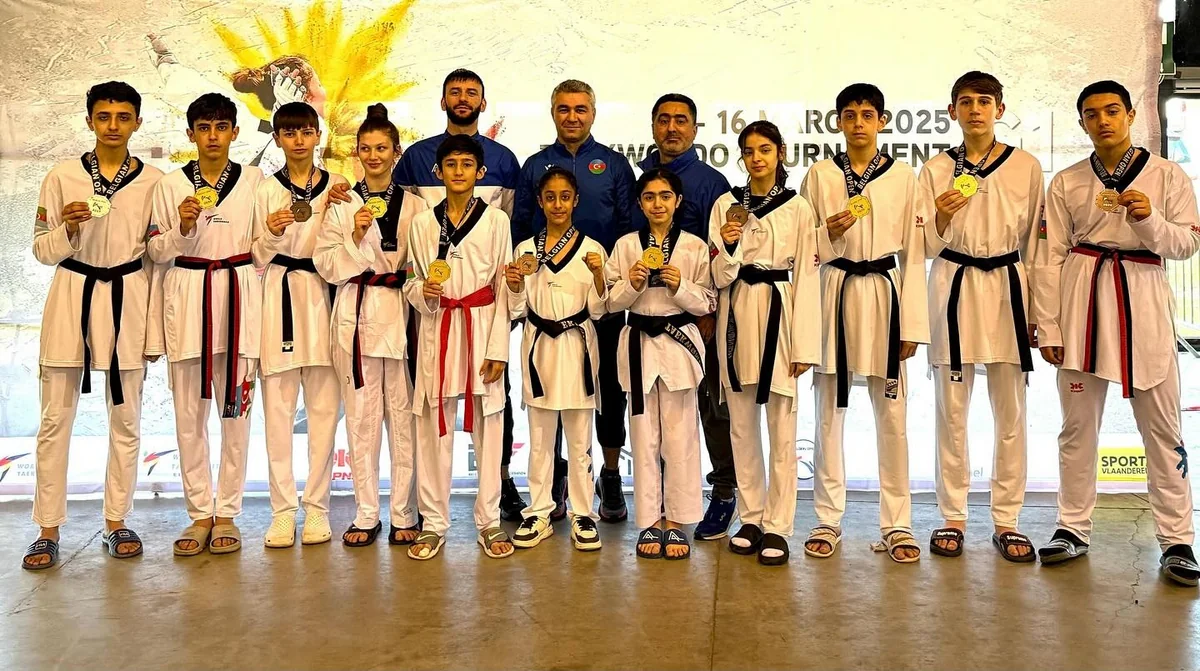 Azərbaycanın yeniyetmə taekvondoçuları Belçikada 11 medal qazanıblar