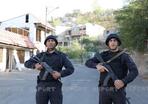 Azərbaycan polisi Laçın şəhərində xidmət başında - FOTOLAR