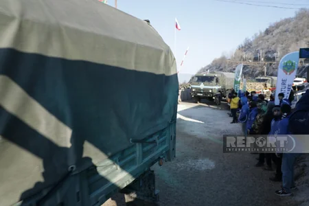 Peacekeepers' supply vehicles pass freely along Shusha-Khankandi road again - VIDEO