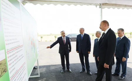 Prezident İlham Əliyev Cəlilabadda “Günəşli-Aqro” MMC-nin aqroparkında yaradılan şəraitlə tanış olub