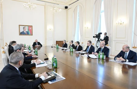 President Ilham Aliyev speaks at session on transportation issues