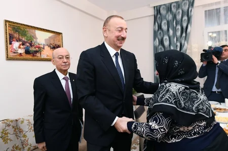 President Ilham Aliyev viewed conditions created at newly constructed building for earthquake-affected families in Shamakhi