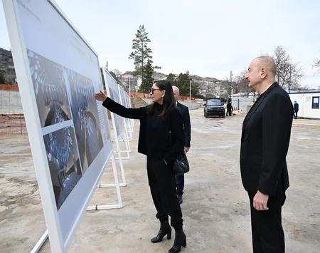President Ilham Aliyev and First Lady Mehriban Aliyeva attend several openings and inspect construction work in Shusha