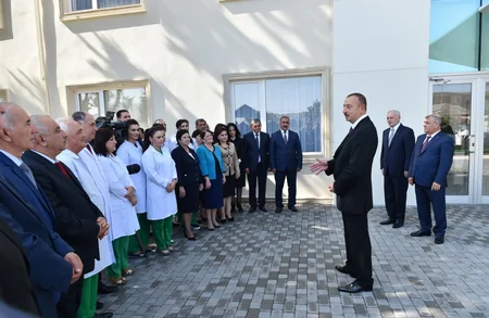 ​Prezident İlham Əliyev Göyçayda bir sıra obyektlərin açılışında iştirak edib